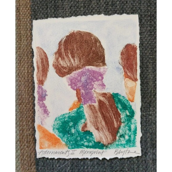 Signed and Numbered by the Artist Original - Adornments Monoprint Original - Picture 1 of 8